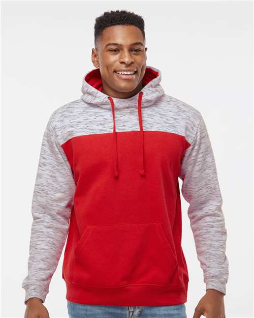 Men's Mélange Fleece Colorblocked Hooded Sweatshirt